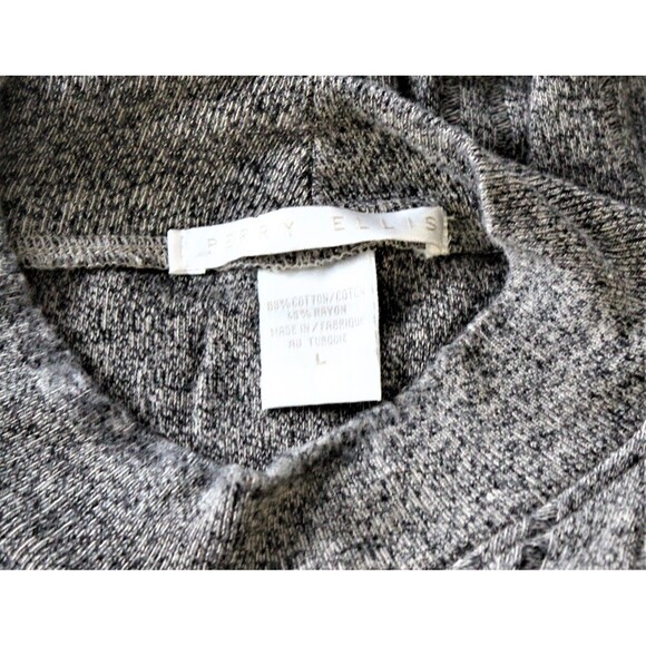 Vintage Perry Ellis Mock Turtle Neck Sweater Tan & Grey  Men's Size Large - Picture 4 of 4